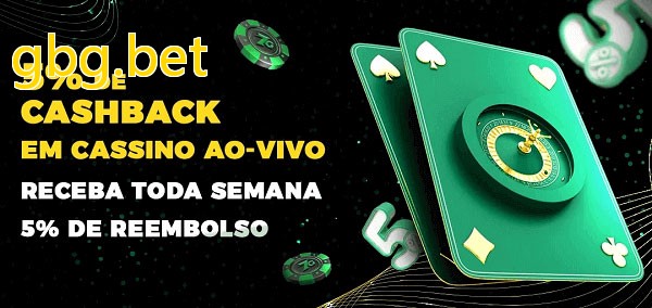 Promoções do cassino ao Vivo gbg.bet